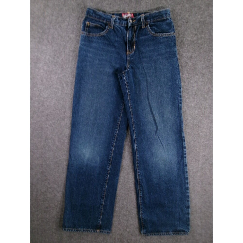 Old Navy Jean Youth 16 Blue Straight Leg Regular Fit Causal Dark Wash Faded